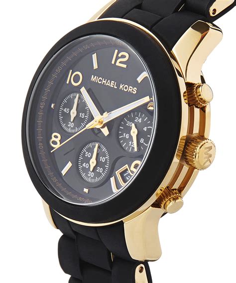 black with gold detailing michael kors watch|Michael Kors black watch women's.